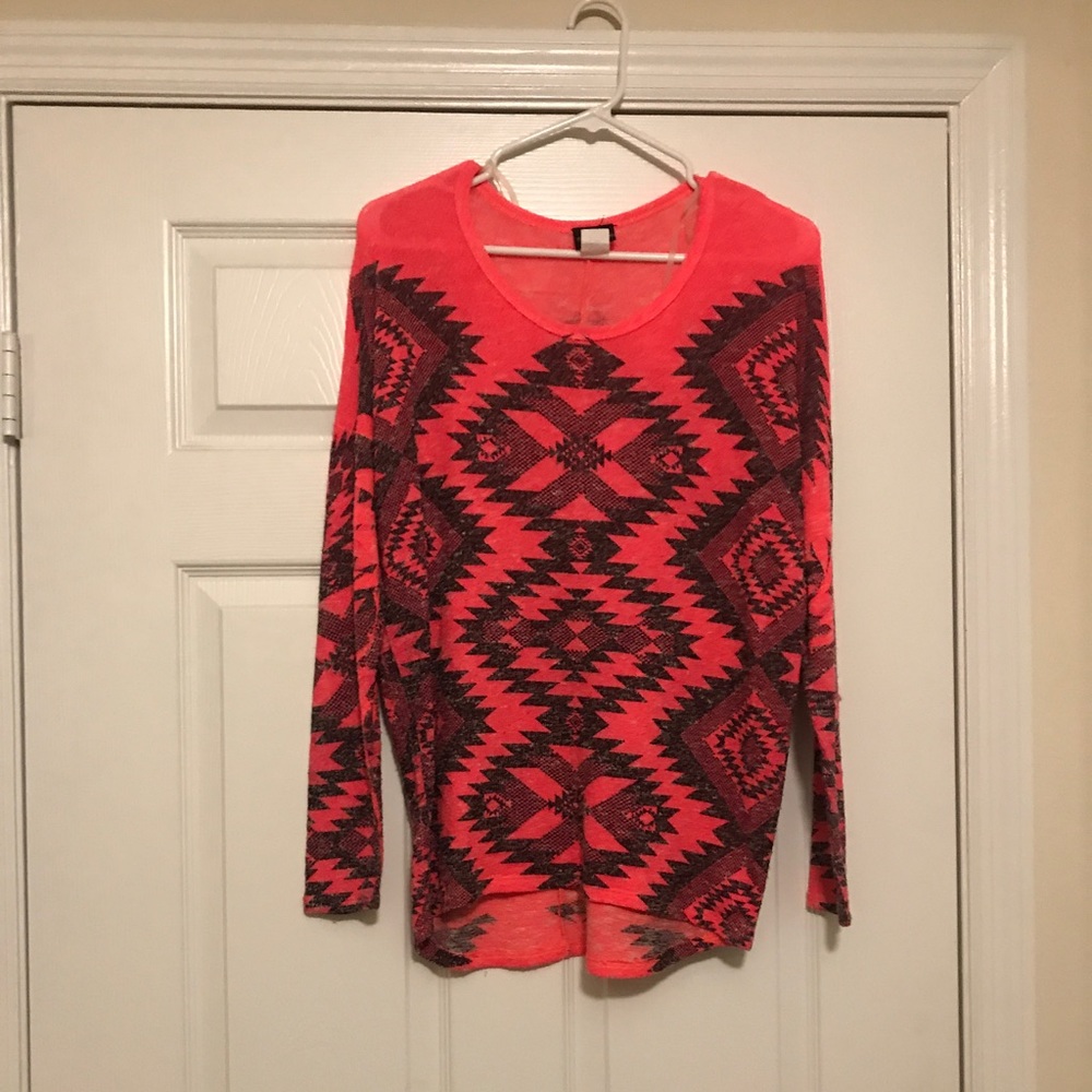 Daytrip bright pink long sleeve top